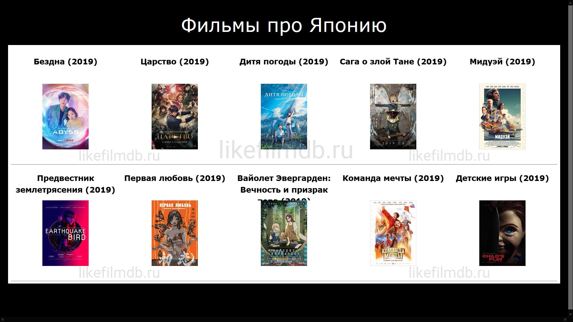 Фильмы про Японию Фильмы про Японию